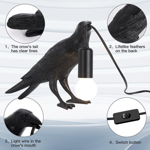 Shandaglo raven table lamp suitable for indoor and outdoor use