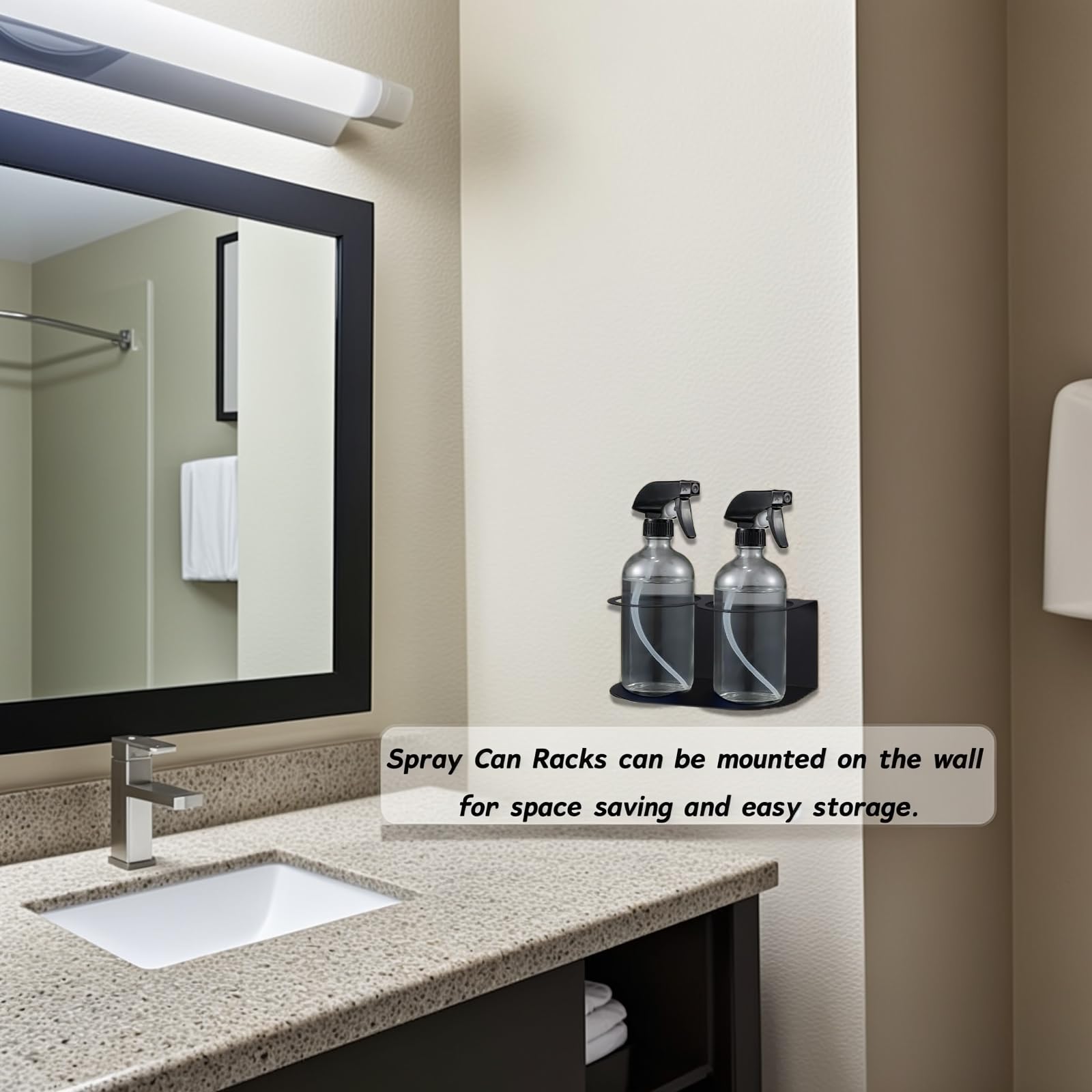 SHANDERBAR spray bottle storage fits most standard cans.