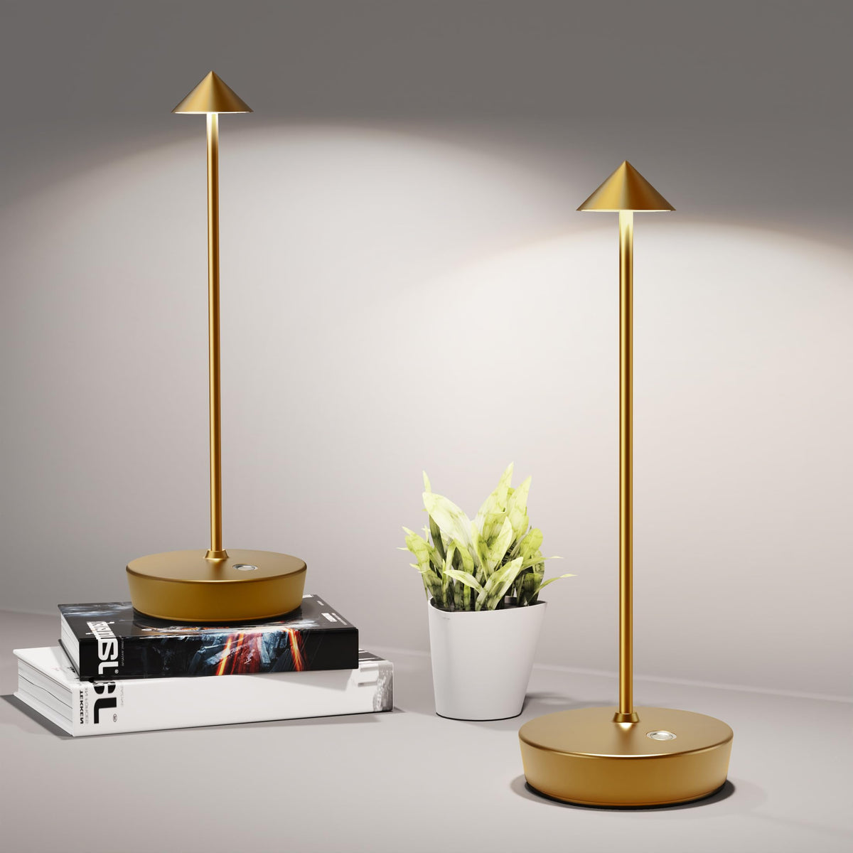SHANGCAI cordless bronze table lamp for outdoor patio ambiance.