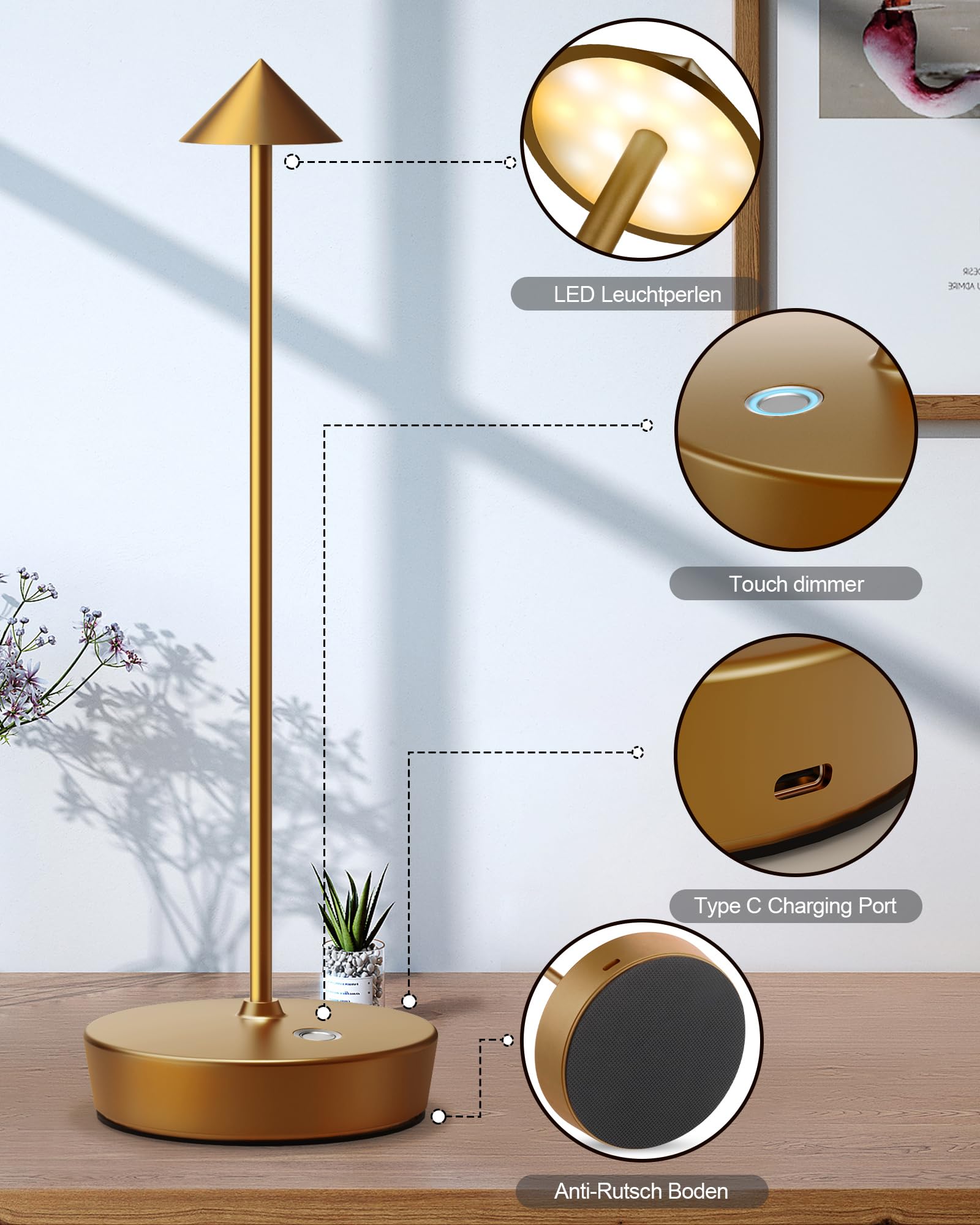SHANGCAI two-pack bronze lamps for flexible indoor-outdoor use.