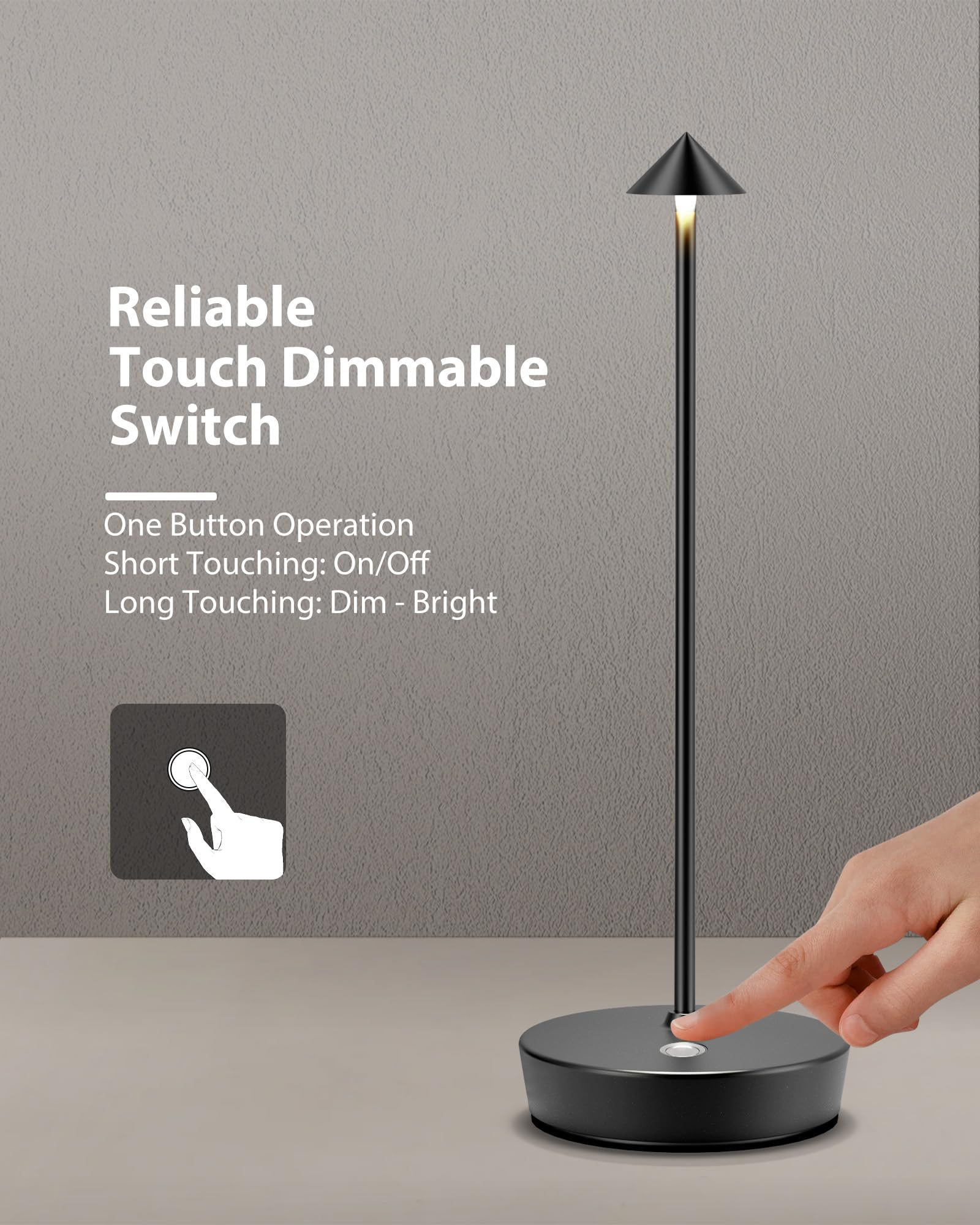 SHANGCAI touch dimmer and color temperature options enhance mood lighting.