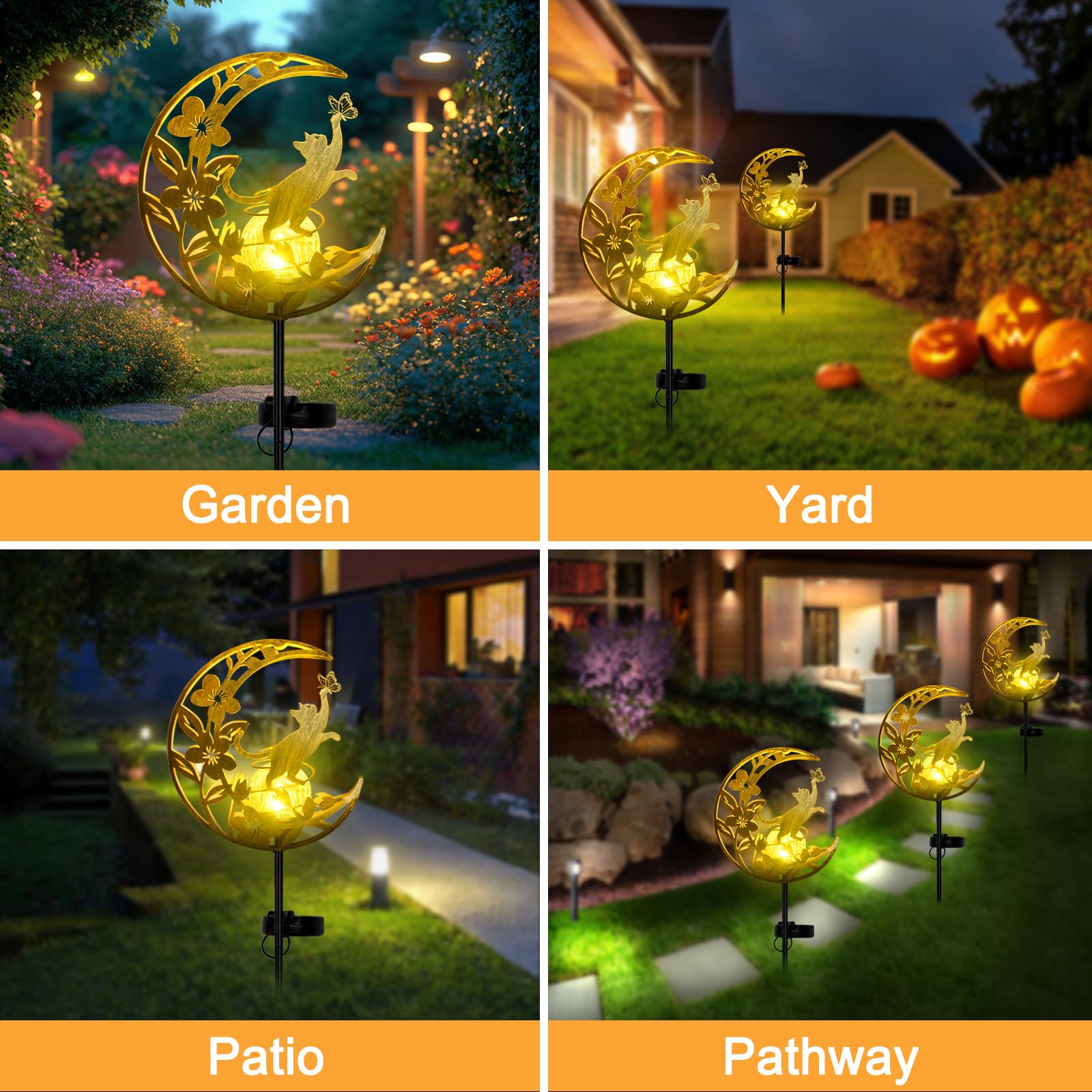 ShangTianFeng cat lights night ambiance on pathways and patios.