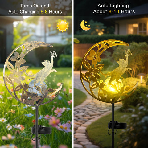 ShangTianFeng solar stake lights for easy yard lighting after dusk.