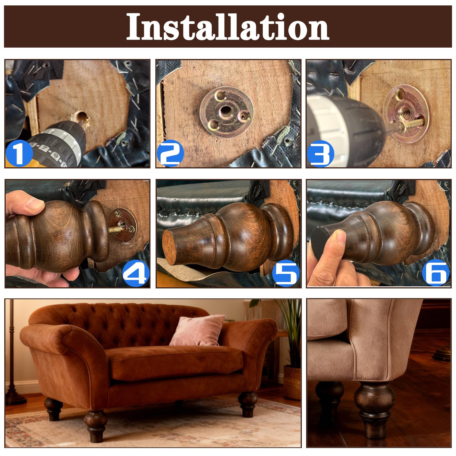 SHANJUE 3.5 inch legs align height for comfortable seating and knee relief