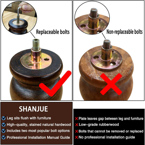 SHANJUE solid eucalyptus legs boost durability for cabinets, dressers, and tables