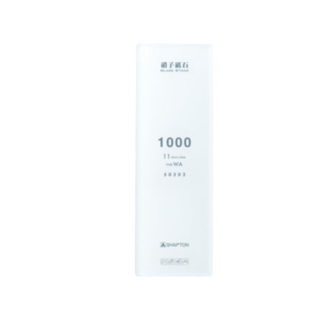 Shapton GlassStone 1000 front view demonstrates fast, consistent sharpening.