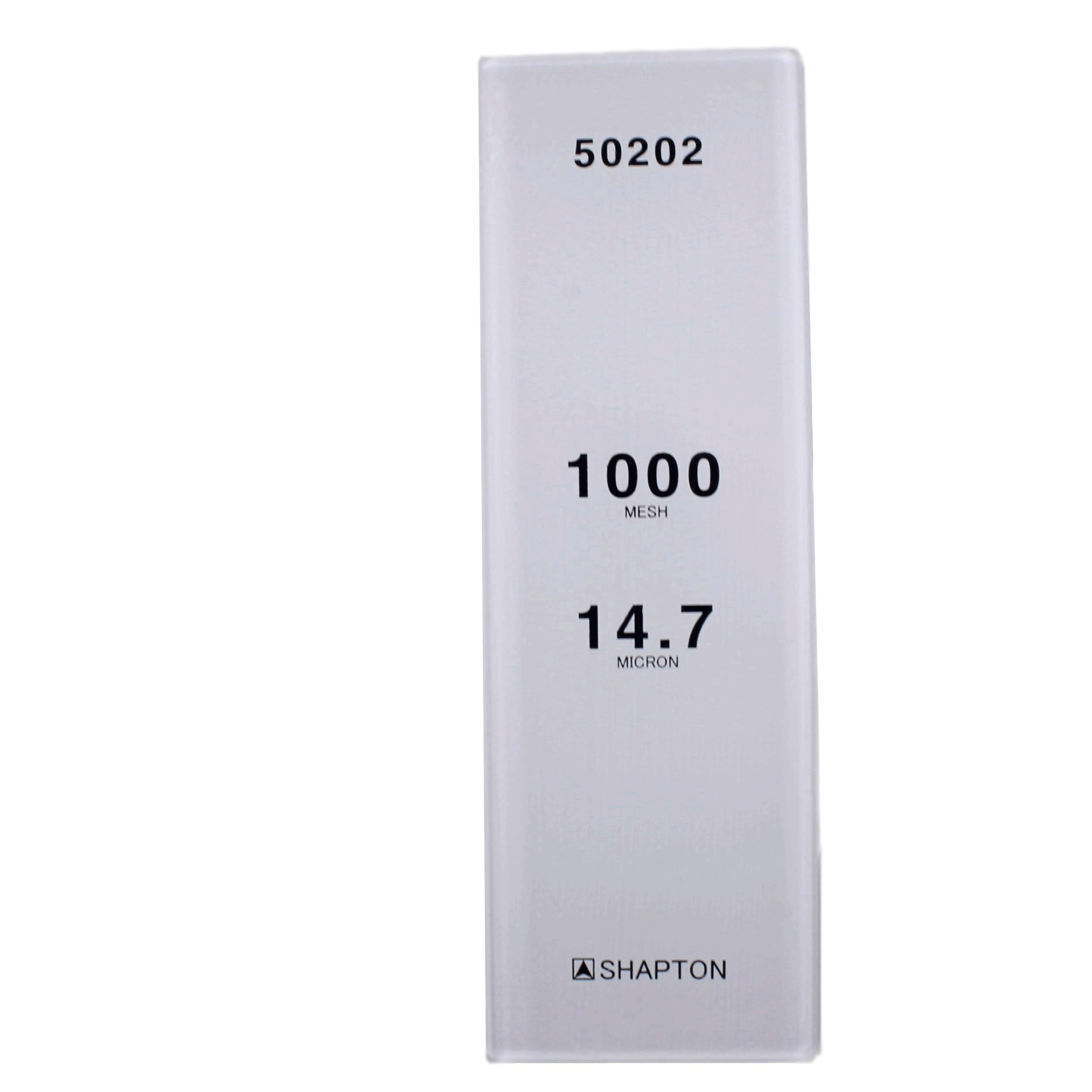 Shapton GlassStone 1000 in holder provides a secure, steady sharpening setup.
