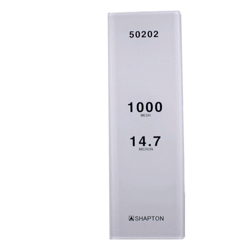 Shapton GlassStone 1000 in holder provides a secure, steady sharpening setup.