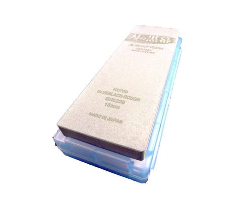 Shapton Ha No Kuromaku 5000 grit whetstone, fine polishing for a clean edge.