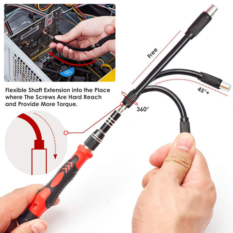 Sharden extended shaft reaches tight spaces for precise work.