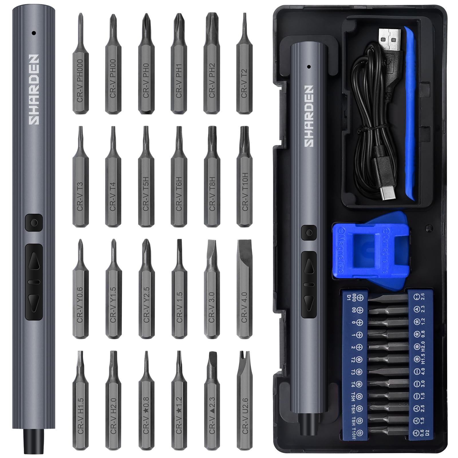 Sharden Mini Electric Screwdriver case keeps tools organized for on-the-go repairs.