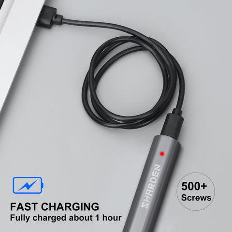 Sharden Mini Electric Screwdriver lightweight ergonomic design reduces hand fatigue.