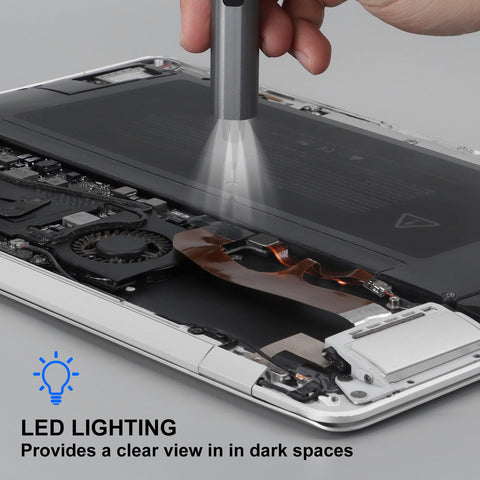 Sharden Mini Electric Screwdriver three LEDs illuminate the work area for precise screws.