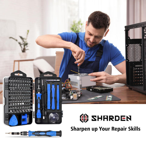Sharden screwdriver kit in use for phones and PCs