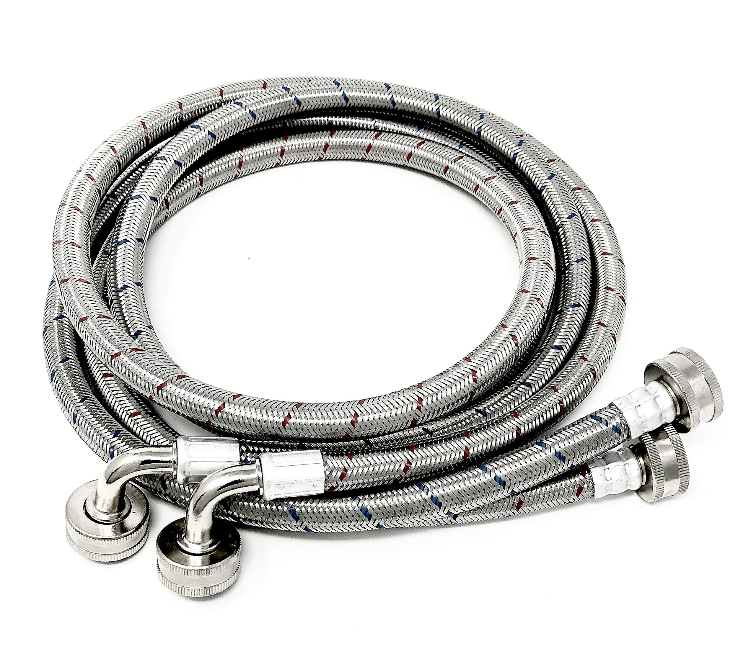 Shark Industrial 5ft red and blue lined washing machine hose for hot and cold connections