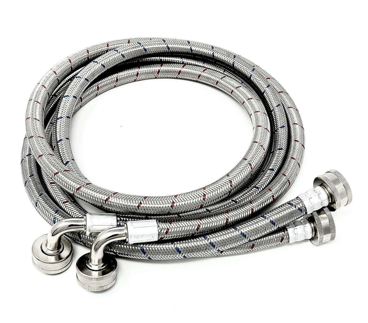 Shark Industrial 5ft red and blue lined washing machine hose for hot and cold connections