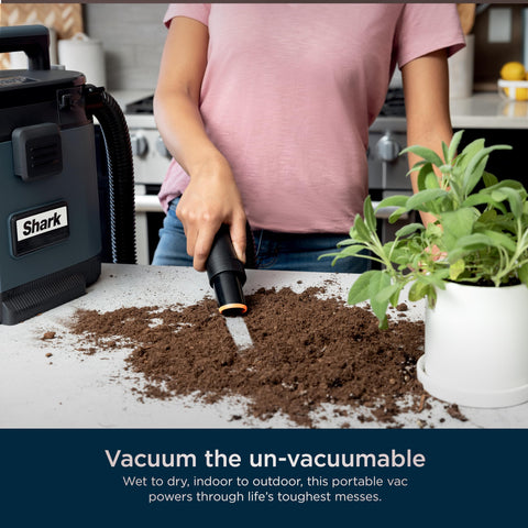 Shark MessMaster compact design fits in small storage spaces.
