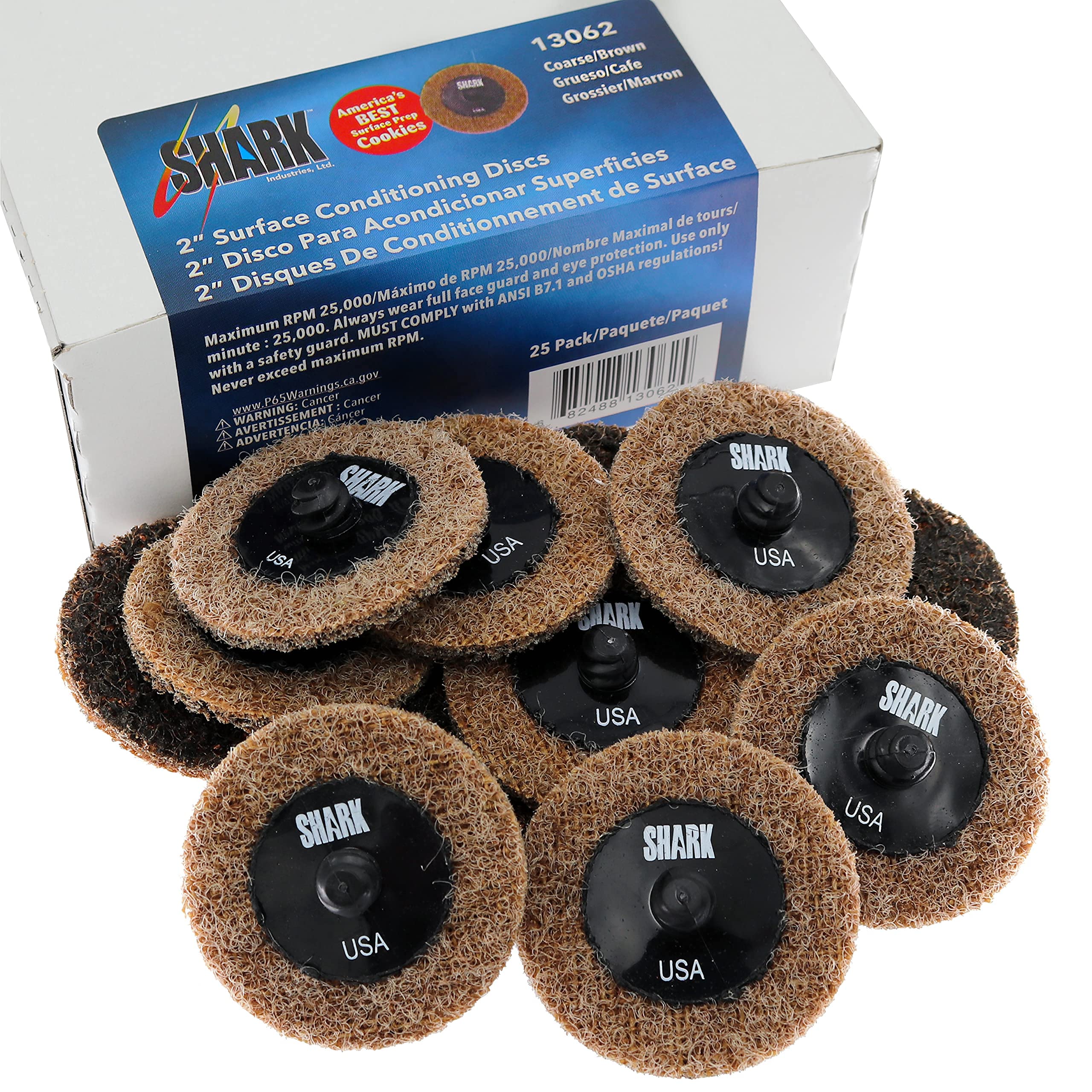 Shark PN-13062 quick-change disc enabling fast swaps for efficient finishing.