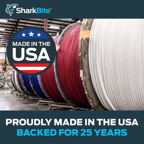 SharkBite blue PEX tubing suitable for burial and underground use