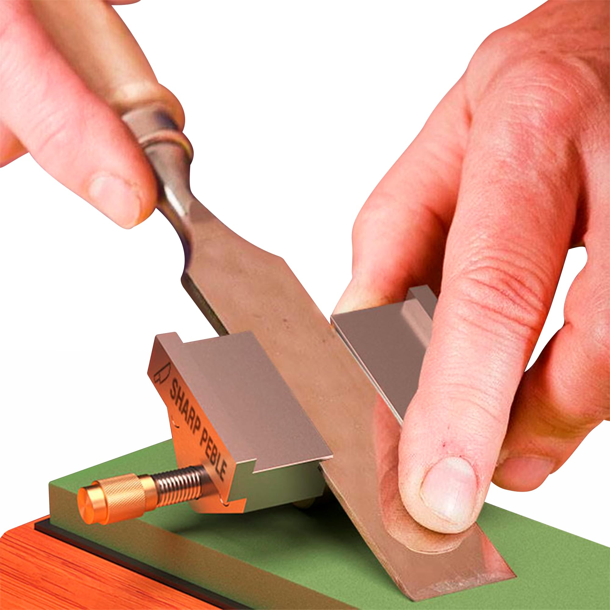 Stainless steel body with bronze bearing supports smooth sharpening actions