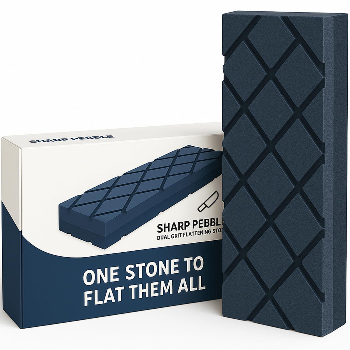 Sharp Pebble large flattening stone dual grit for fast, precise stone leveling.