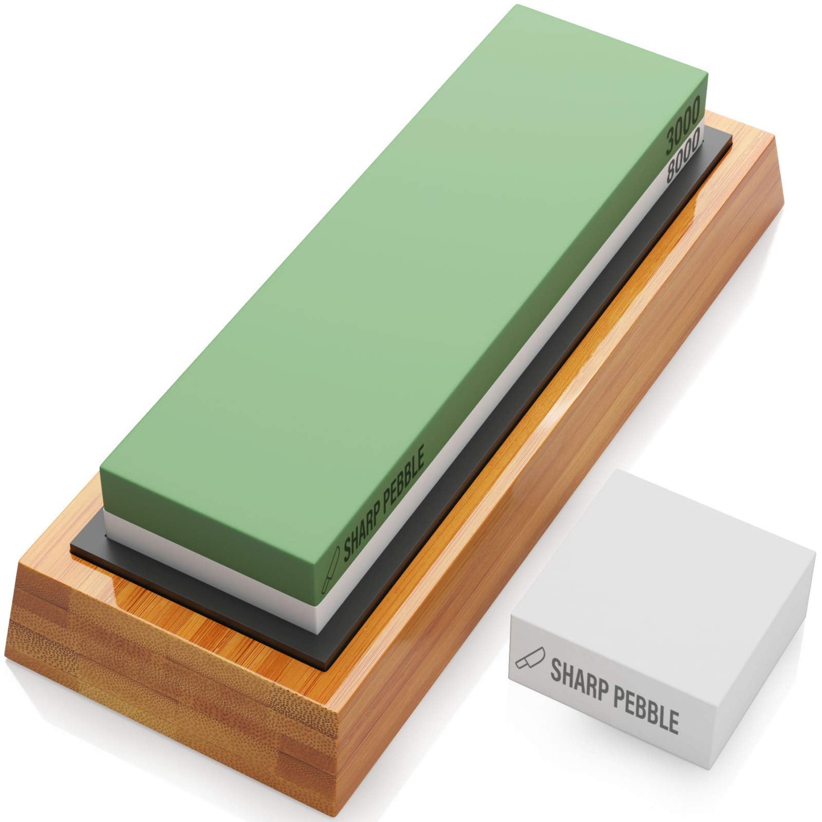 Sharp Pebble Premium Whetstone with two-side grit 3000/8000 for precise sharpening.