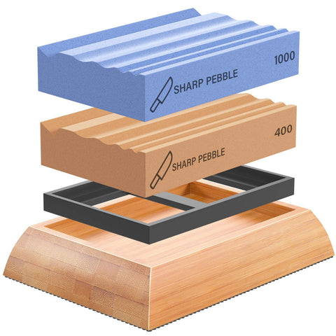 Sharp Pebble two-whetstones 400 and 1000 grit for precise edge sharpening.