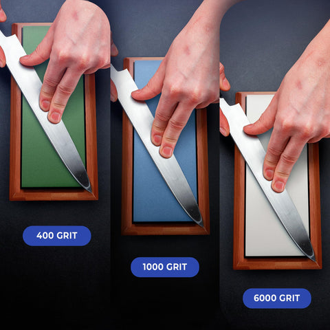 Sharp Pebble water sharpening method avoids oils for convenient maintenance.