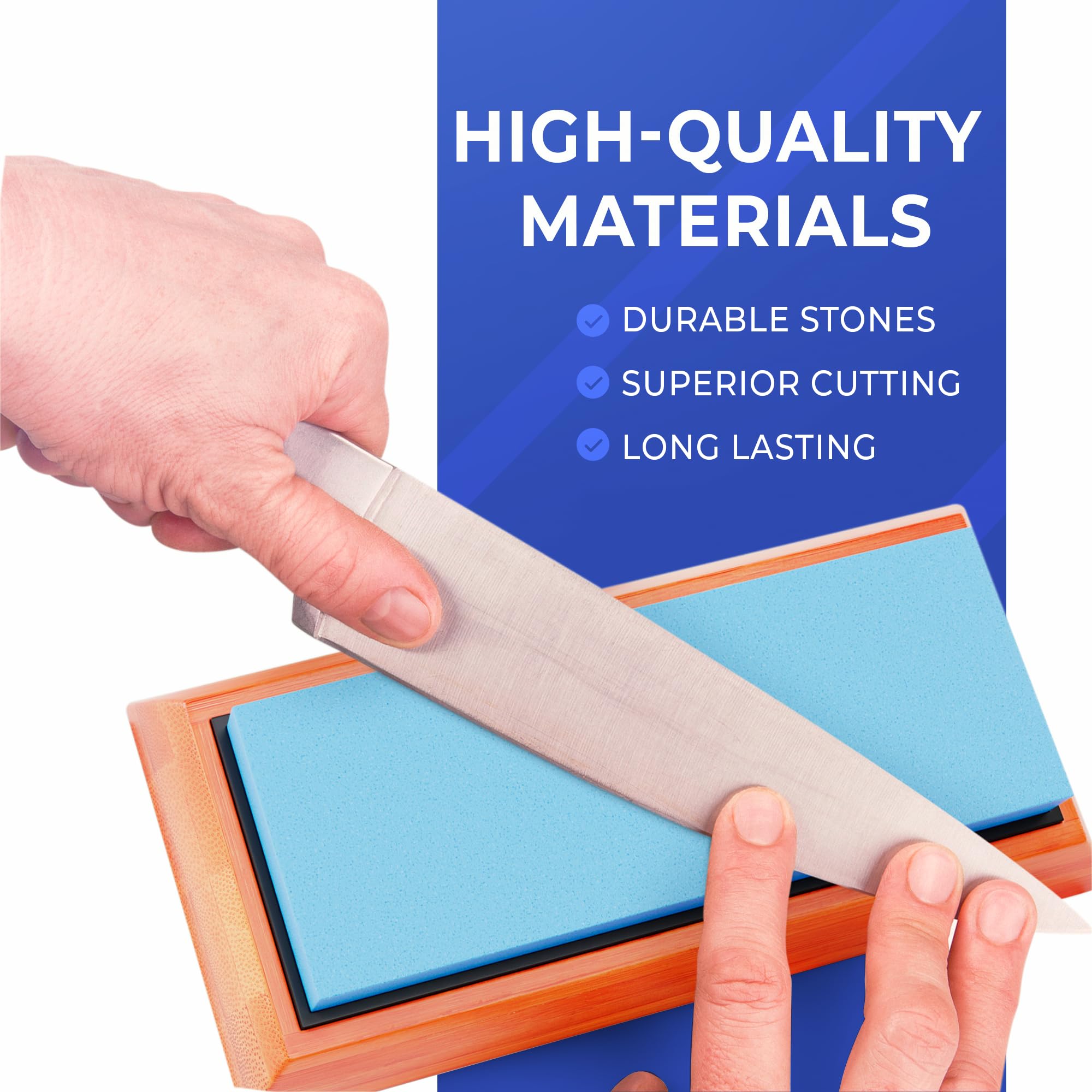 Sharp Pebble whetstone flattener maintains flat surfaces for consistent razor-like edges.