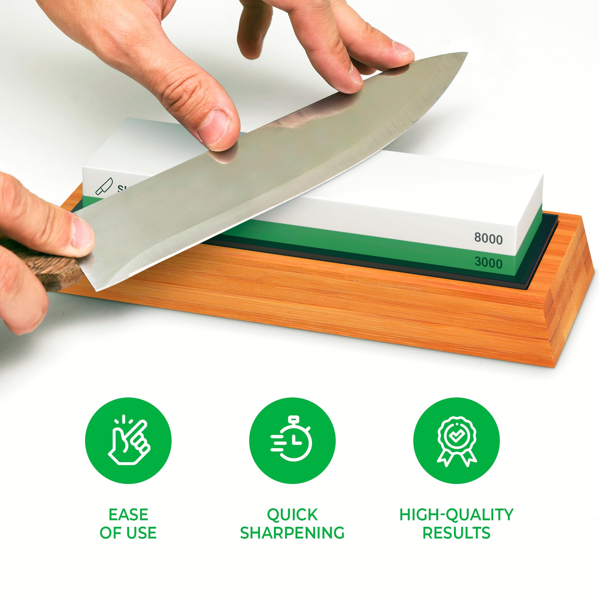 Sharp Pebble Flattening Stone maintains flat sharpening surfaces.