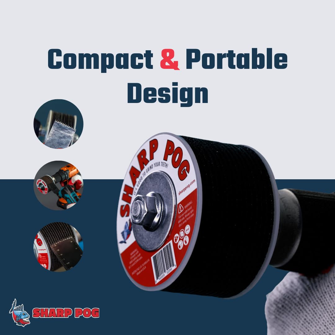 Sharp Pog ergonomic grip and intuitive controls highlighted for comfortable operation.