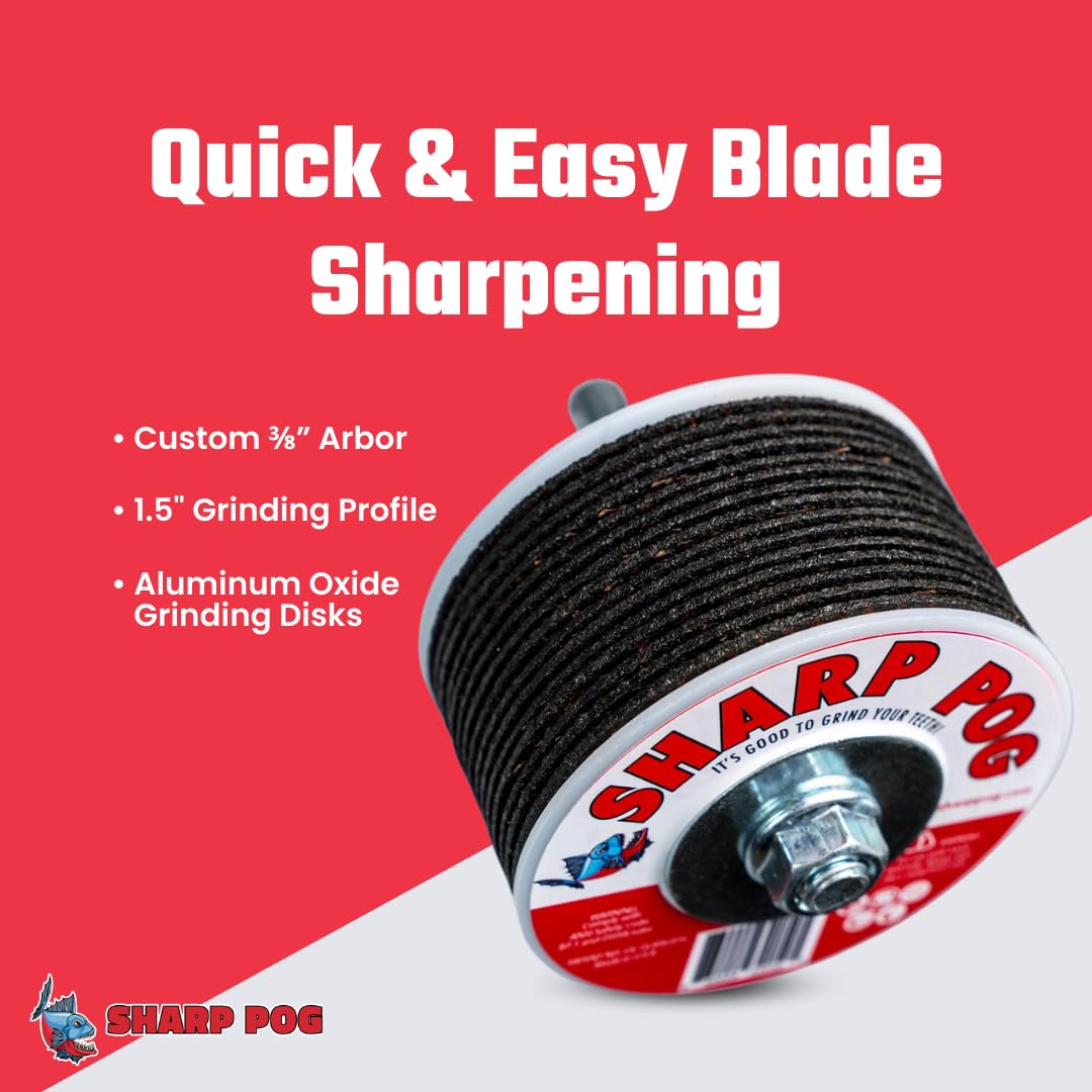 Sharp Pog multitool blade sharpener shown during use with ergonomic grip.