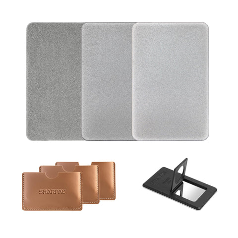 SHARPAL 116N pocket sharpening card shows three grit faces for versatile edge setting.