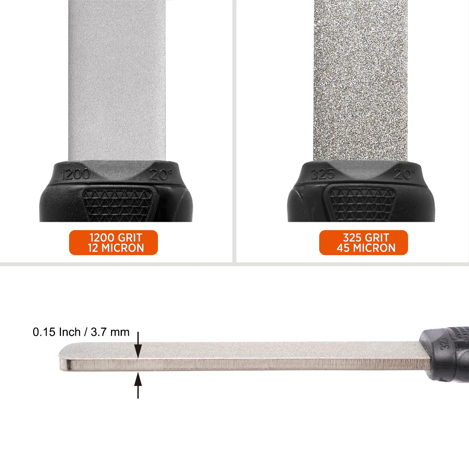 Sharpal 121N ergonomic grip with 20-degree guide for comfortable sharpening.