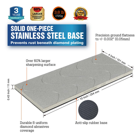SHARPAL 145H 220 grit diamond surface for fast, efficient stone flattening.