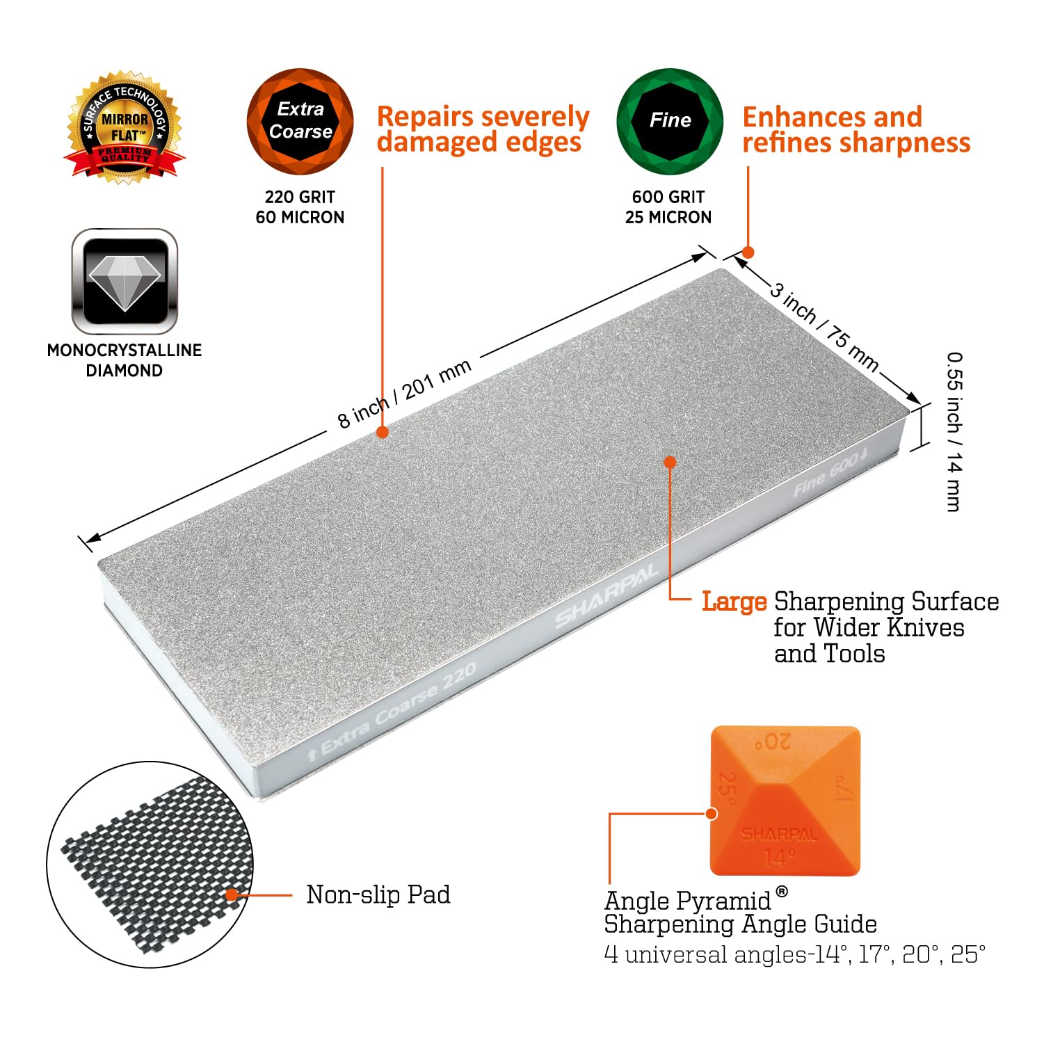 SHARPAL 169H 220 grit side for restoring severely damaged edges