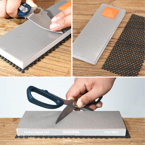 SHARPAL 169H anti-slip pad keeps the stone secure during sharpening