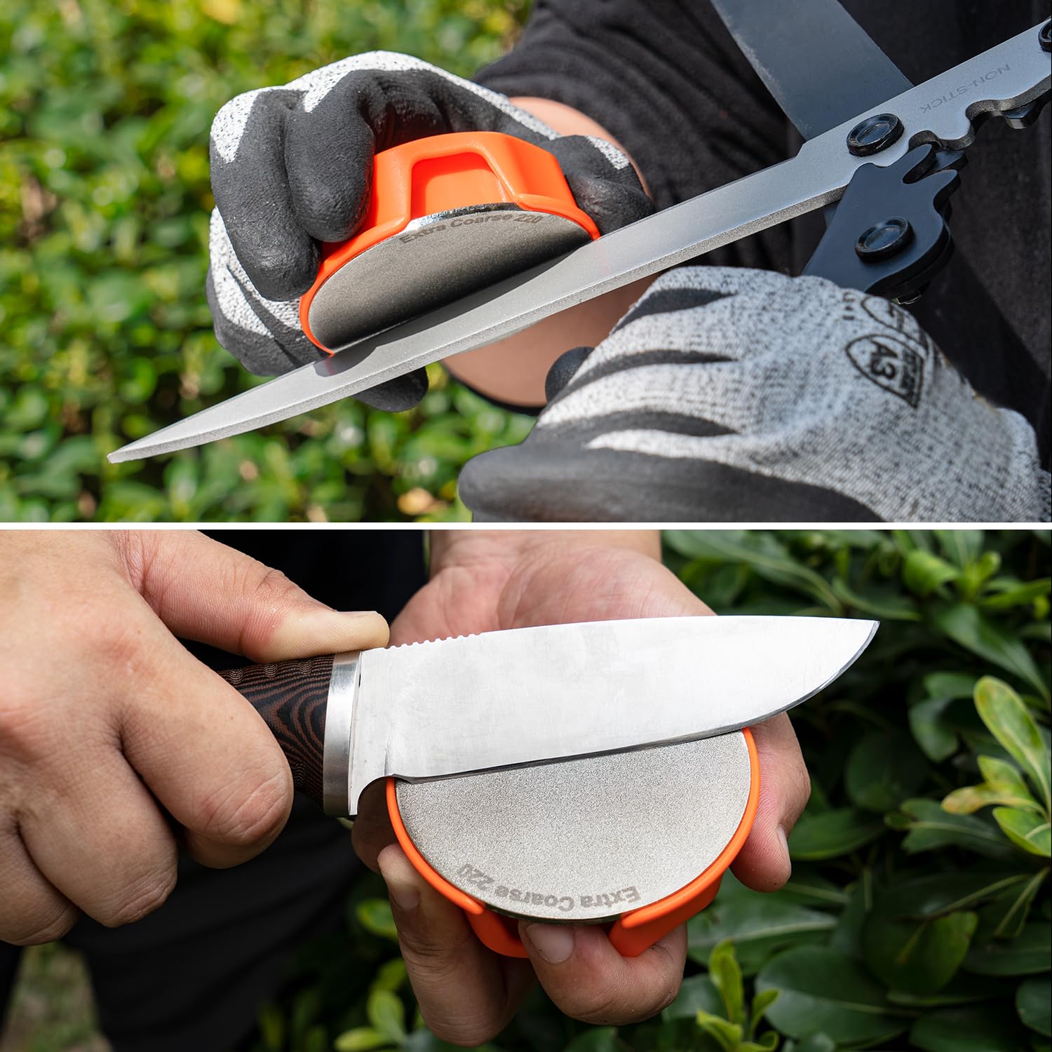 SHARPAL 216N dual-grit sharpening stone versatile for knives, axes, and garden tools.