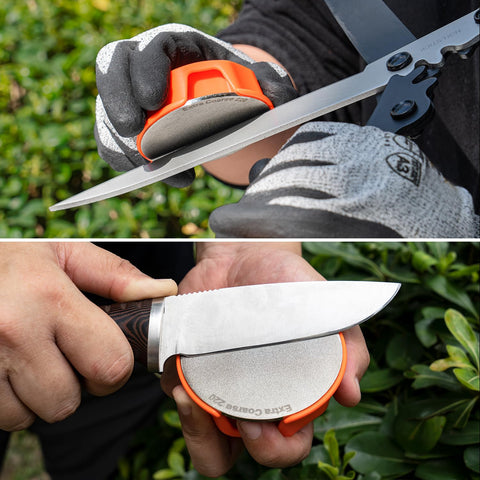 SHARPAL 216N dual-grit sharpening stone versatile for knives, axes, and garden tools.