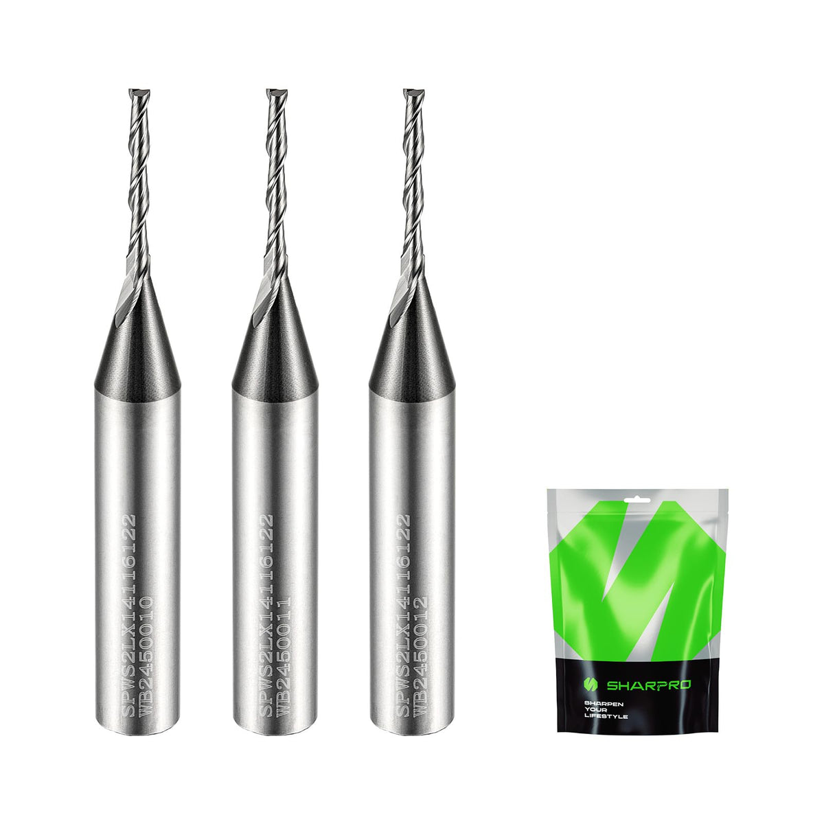 SHARPRO 1/16 router bit upcut with 1/4 shank for clean chip evacuation