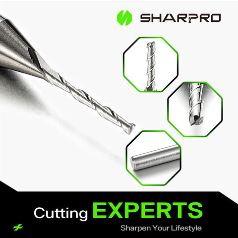 SHARPRO 1/16 wood inlay bit with 1/4 shank enables stable plunging