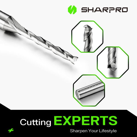 SHARPRO 1/4 shank router bit packaged for easy storage and ready use.