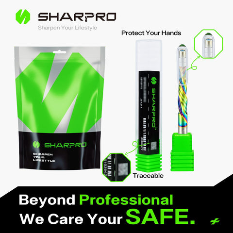 SHARPRO dual-bearing system minimizes deflection for smoother edge profiling.