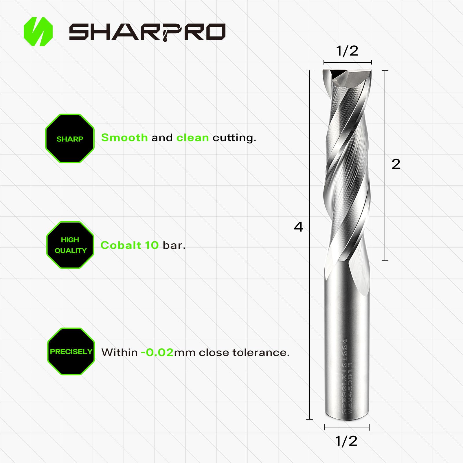SHARPRO Spiral Upcut Router Bit edge detail highlights sharp cutting performance