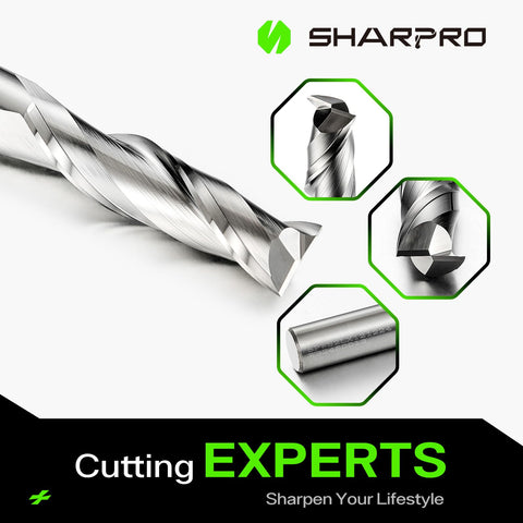SHARPRO Spiral Upcut Router Bit in action plunging for smooth, splinter-free cuts