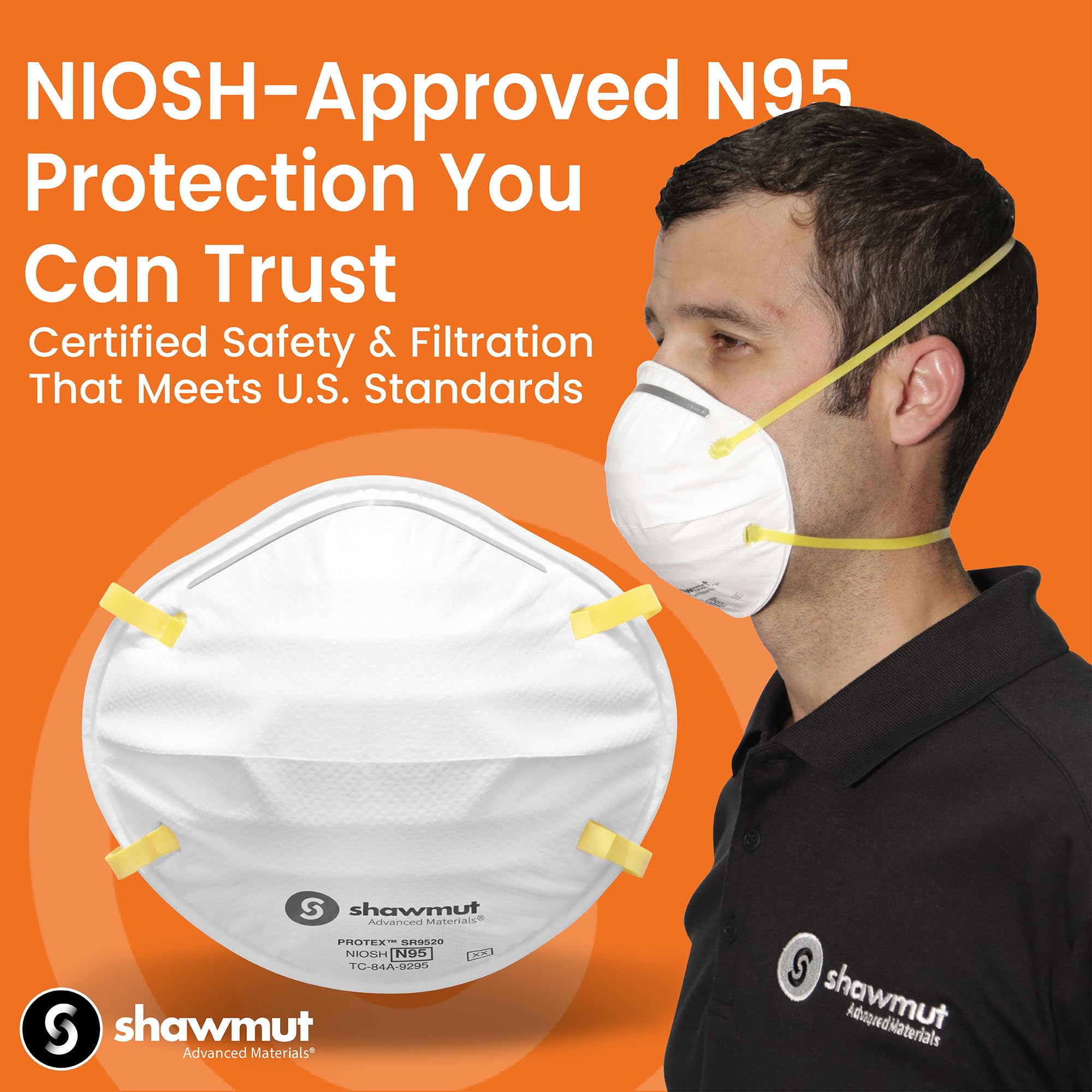 Made in USA Shawmut Protex N95 mask with locally sourced components.