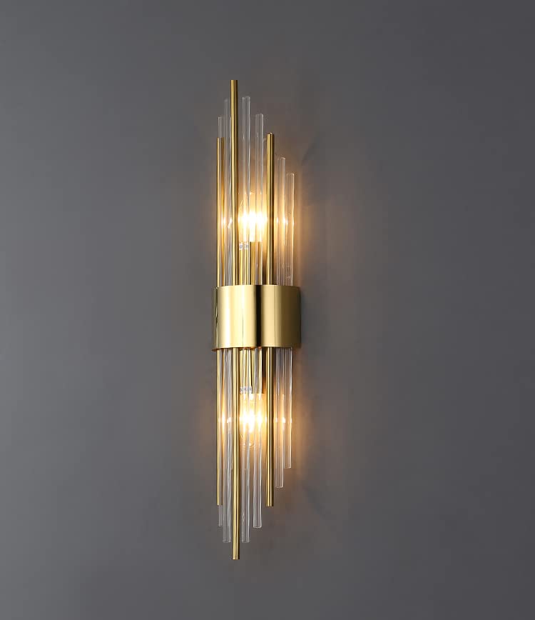 Shawnkey sconce close-up with clear glass crystals for elegant vanity illumination