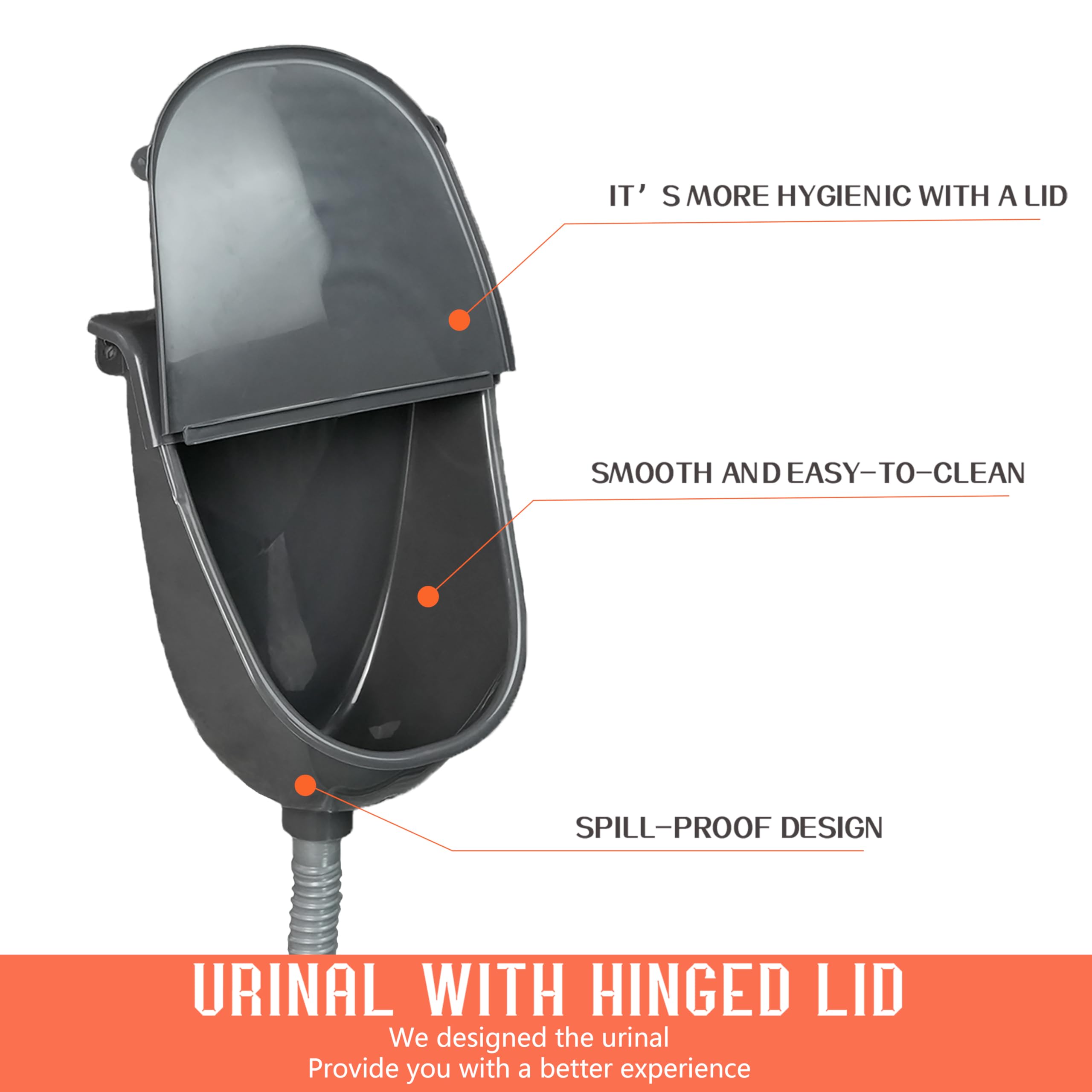 Shawoo wall-mount urinal with screw option for rough walls.