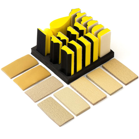 Shawya 56pcs hand sanding block set contoured blocks deliver precise finishes.