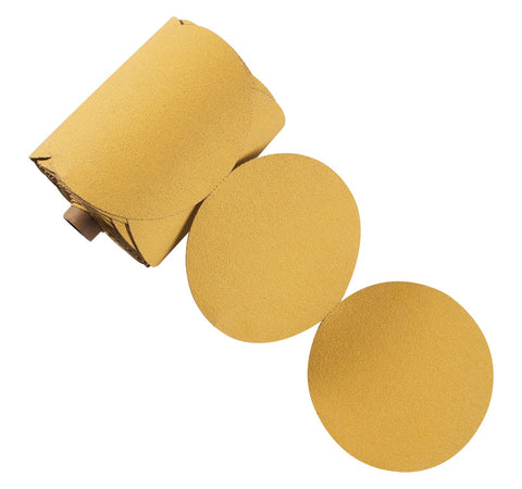 Shawya 6-inch gold PSA sanding disc on a DA sander for smooth finishes